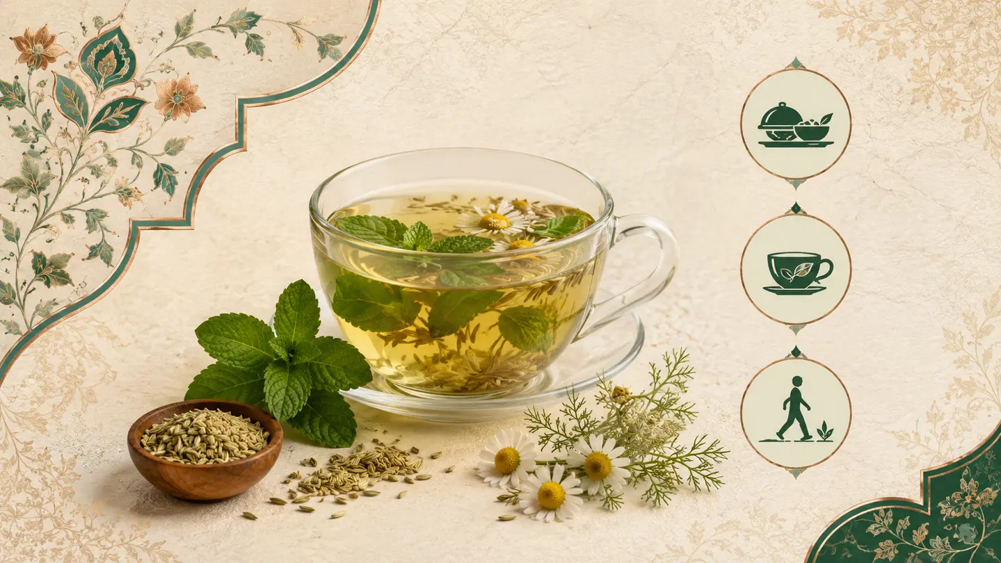 اینفوگرافیک بهترین دمنوش برای نفخ شکم چیست؟ راهنمای ساده برای انتخاب درست